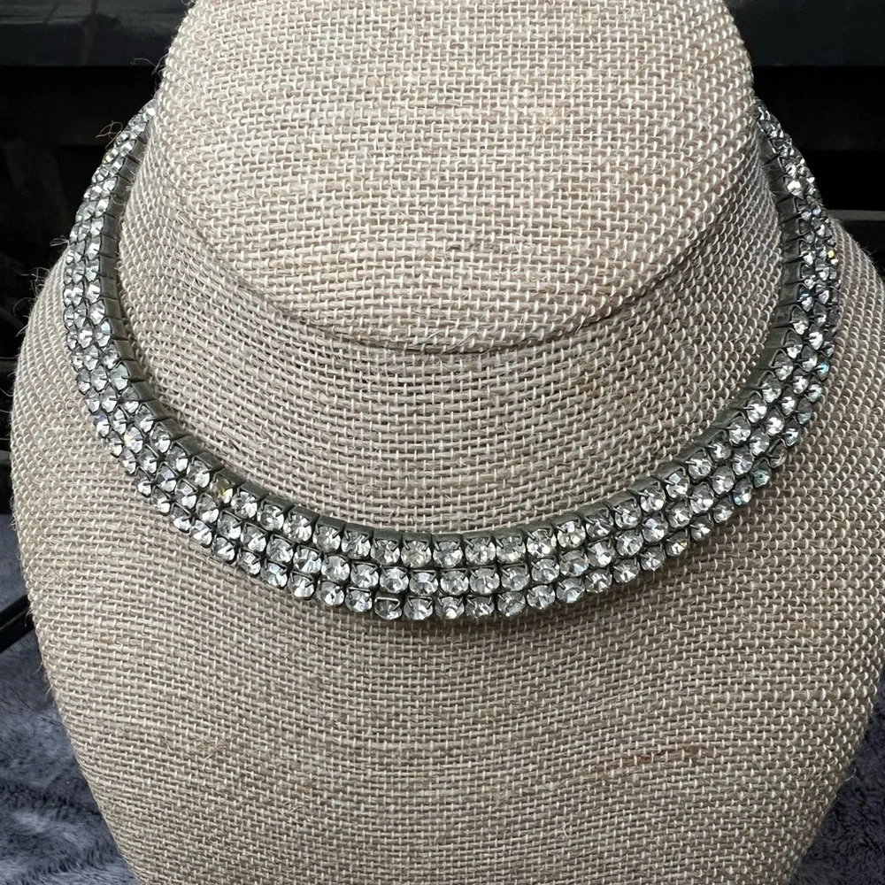 Vintage Single, Double and Triple Rows Rhinestone Choker Collection
